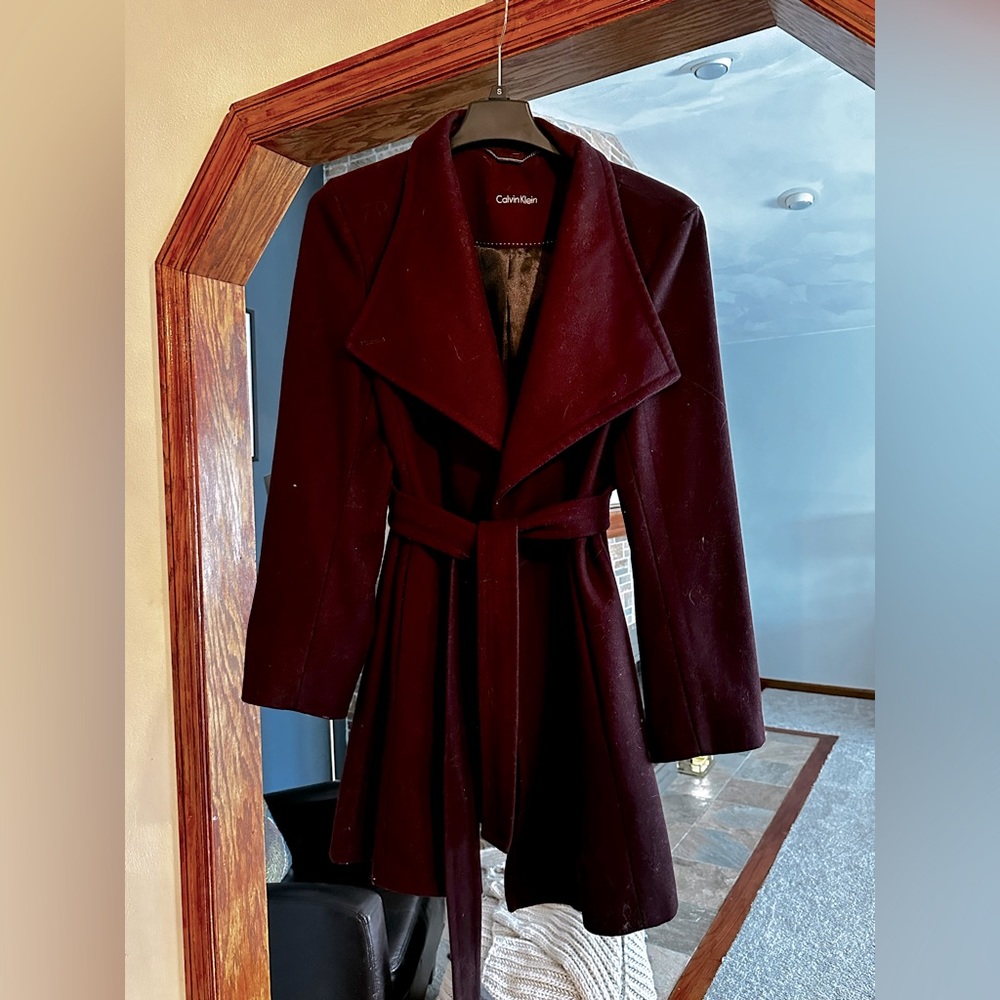 Calvin Klein Deep Burgundy Trench Coat